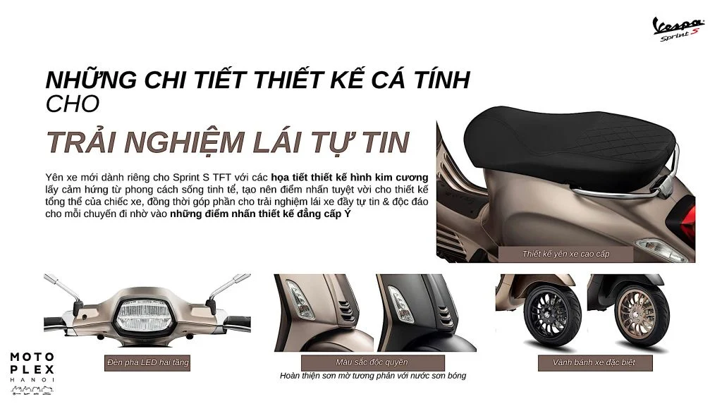 Vespa Sprint S 150 TFT 2024 Thể Thao, Hiện Đại. Bảo Hành 3 năm - Motoplex Hanoi