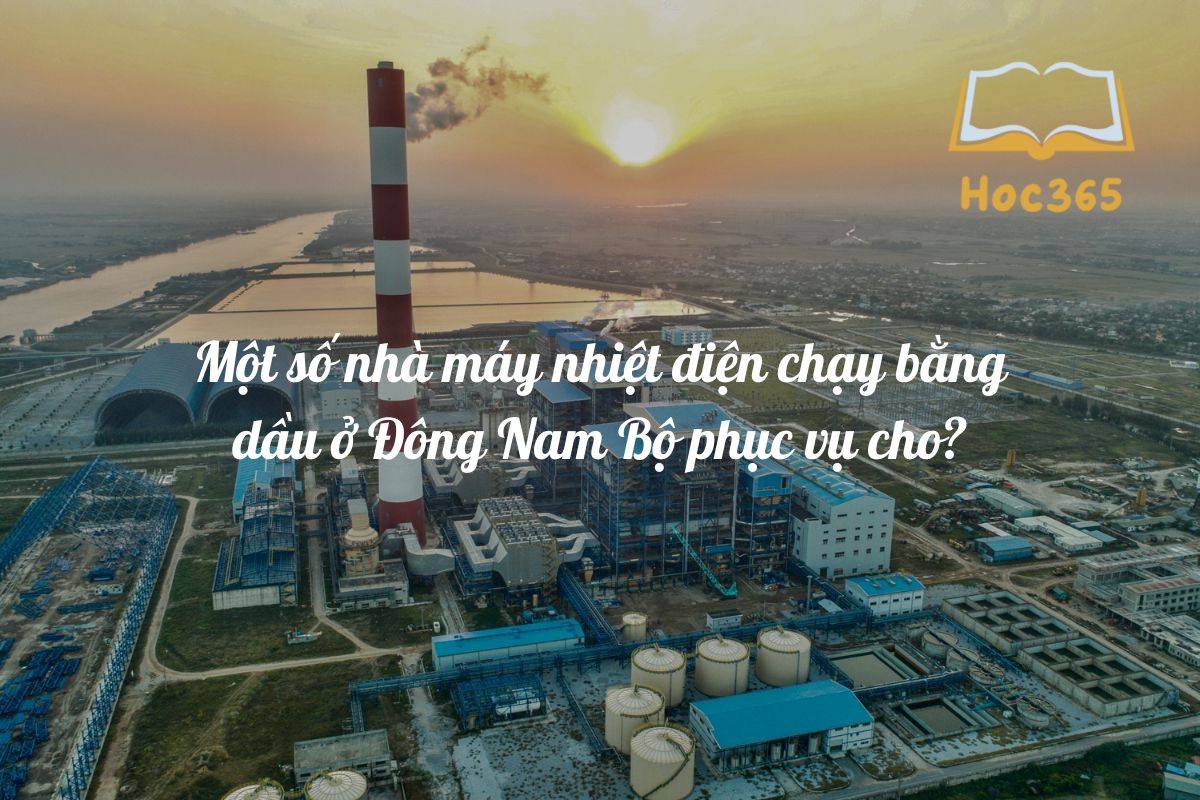 Một số nhà máy nhiệt điện chạy bằng dầu ở Đông Nam Bộ phục vụ cho?