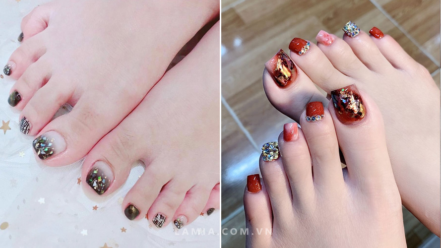 1001+ mẫu móng chân đẹp, nail chân xinh, sáng da hot 2024