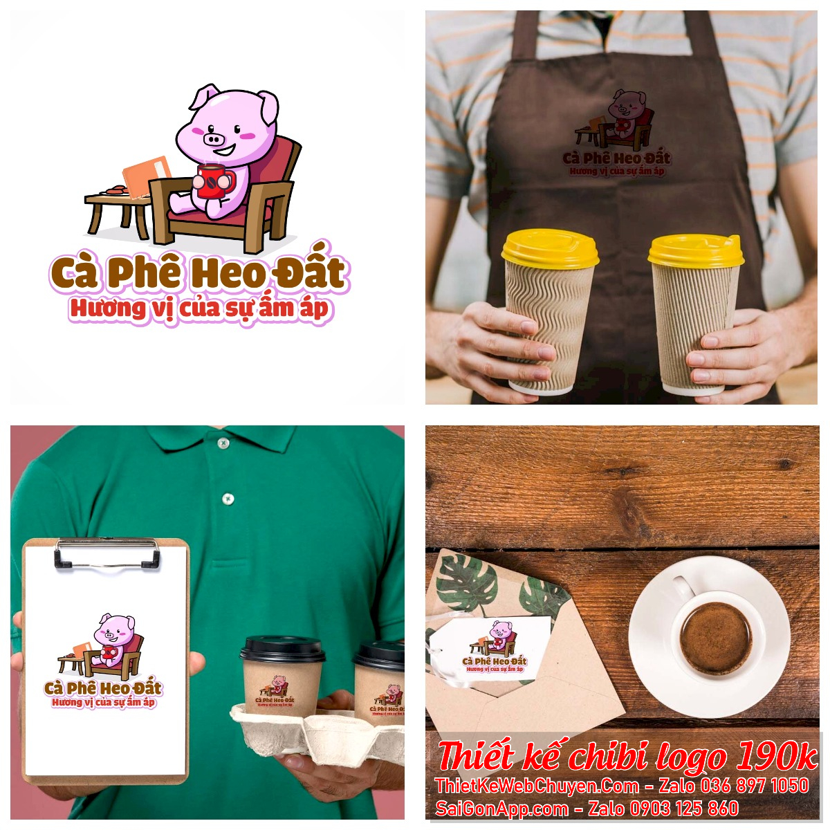 MẪU THIẾT KẾ LOGO CHIBI CON HEO PIG 190K CUTE DỄ THƯƠNG