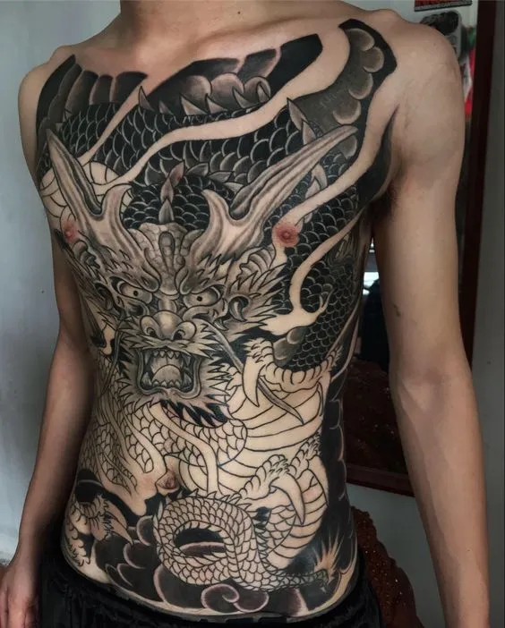 200+ hình xăm đầu rồng bích lưng, kín bụng cực chất - Genztattoo