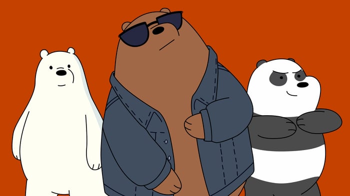 Bức tranh nền We Bare Bears đẹp lung linh