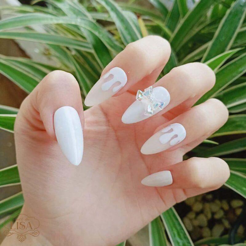 55+ Mẫu nail đính nơ đẹp đơn giản cho nàng xinh lung linh