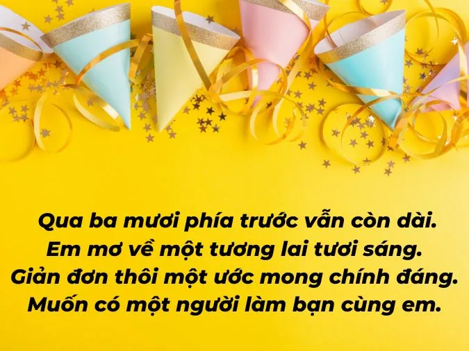 50 lời chúc mừng sinh nhật tuổi 30 dành cho bản thân và người thân yêu