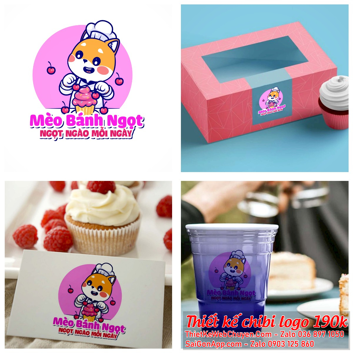 MẪU THIẾT KẾ LOGO CHIBI CON MÈO 190K CUTE DỄ THƯƠNG