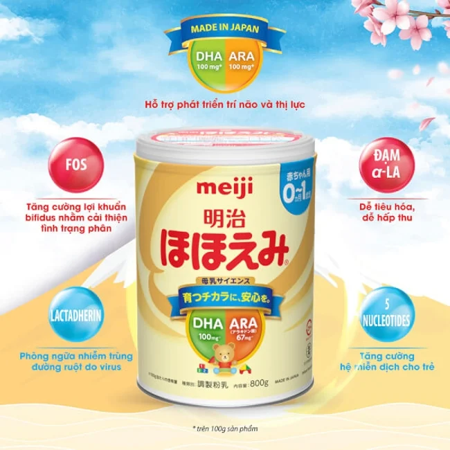 Cách pha sữa Meiji 01 dạng bột cho bé đúng cách