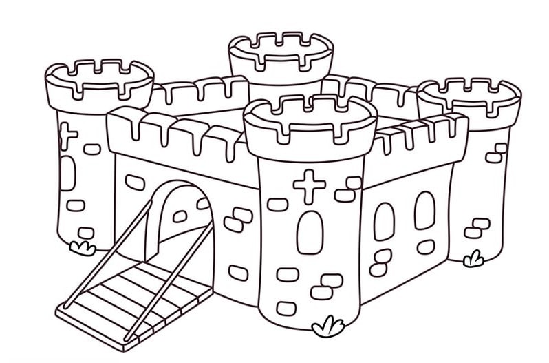 Tổng hợp các mẫu hình vẽ tô màu Lâu Đài nguy nga, tráng lệ cho bé