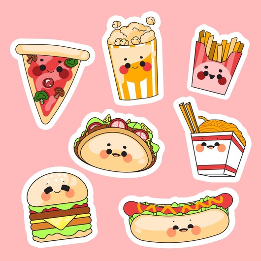 Tổng Hợp Mẫu Sticker Cute Food, Sticker Đồ Ăn Dễ Thương