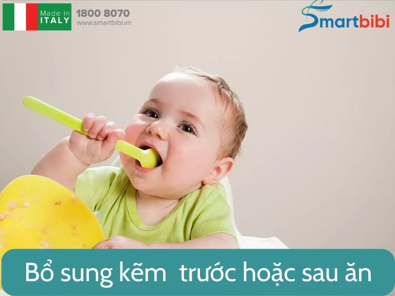 Cho bé uống kẽm lúc nào trong ngày để hấp thu tối đa?