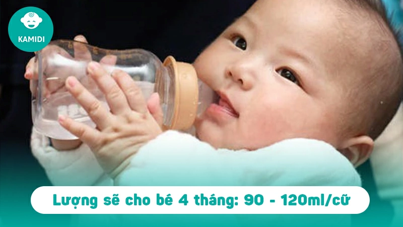 Trẻ 4 tháng uống bao nhiêu ml sữa là đủ?