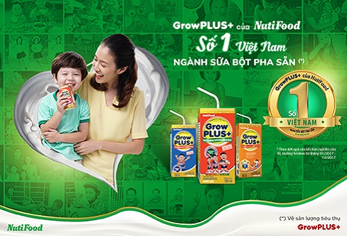 Sữa bột pha sẵn Nuti Grow Plus Màu đỏ hộp 110ml - suachobeyeu.vn