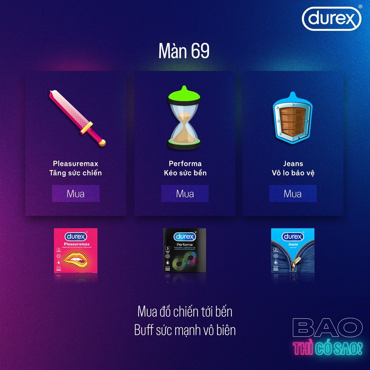 Bao cao su Durex - Sự lựa chọn đa dạng về kích thước cho phái mạnh