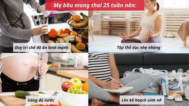 Thai nhi tuần 25 phát triển như thế nào? Sự thay đổi của cơ thể mẹ