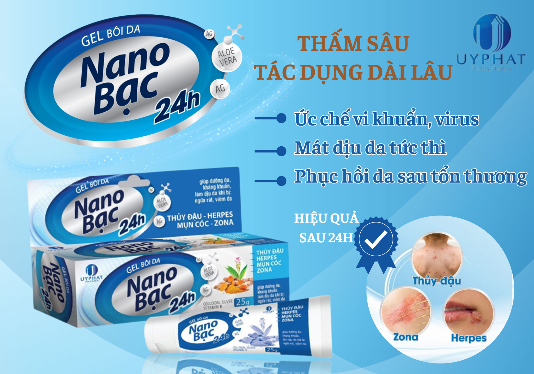 Gel bôi Nano bạc 24h - Bảo vệ 24h trước THỦY ĐẬU-SỞI-CHÂN TAY MIỆNG