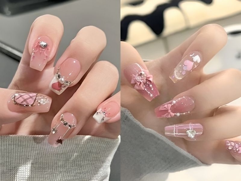 Top 15 mẫu nail đính đá đẹp sang chảnh hot trend