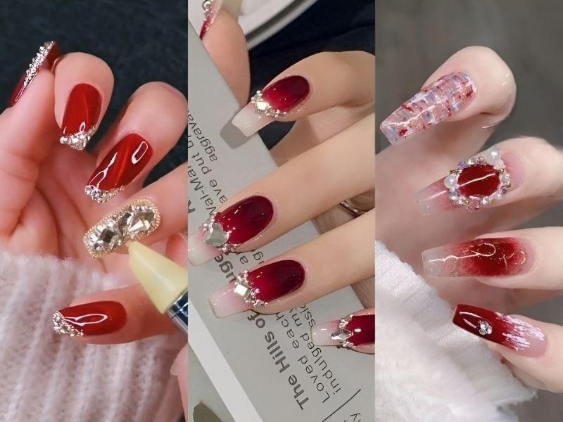 Top 15 mẫu nail đính đá đẹp sang chảnh hot trend