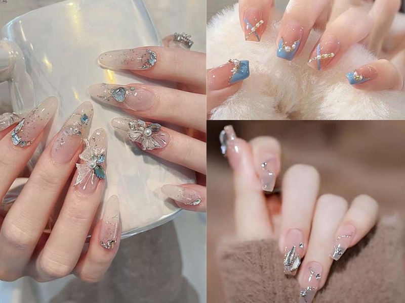 Top 15 mẫu nail đính đá đẹp sang chảnh hot trend