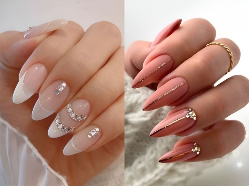 Top 15 mẫu nail đính đá đẹp sang chảnh hot trend