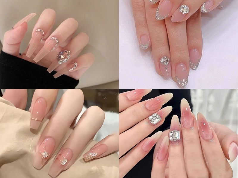 Top 15 mẫu nail đính đá đẹp sang chảnh hot trend