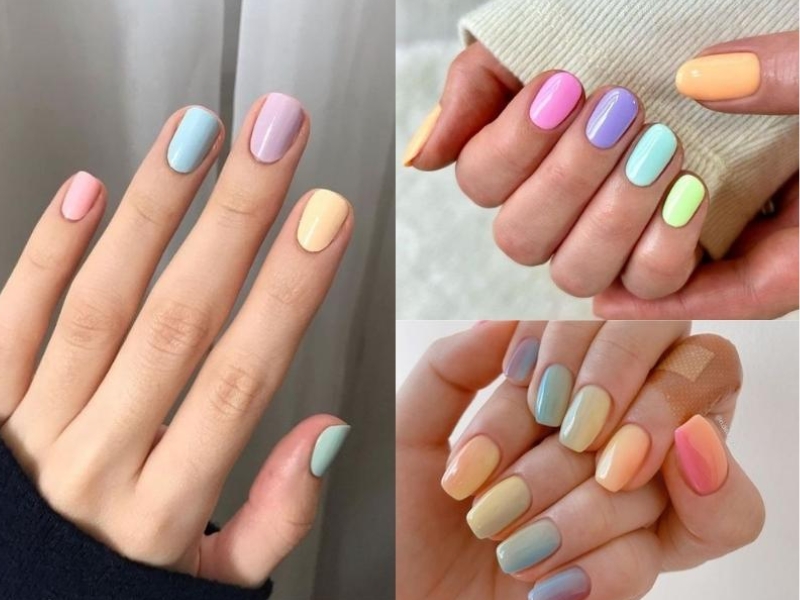 Bật mí những mẫu nail nhiều màu trẻ trung phong cách nhất