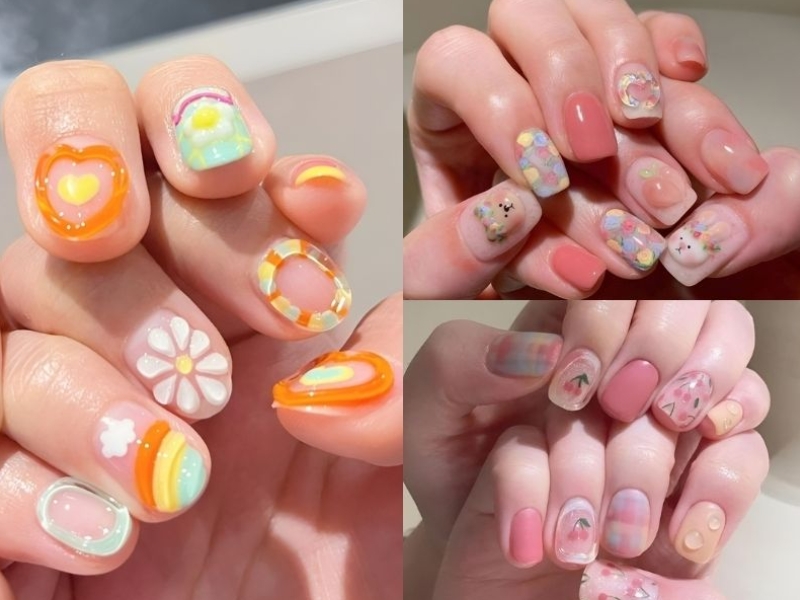 Bật mí những mẫu nail nhiều màu trẻ trung phong cách nhất