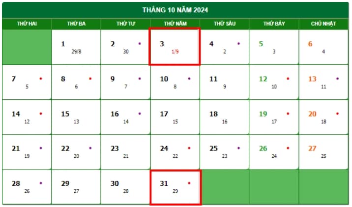 Xem lịch âm tháng 9 năm 2024? Còn bao nhiêu ngày đến Tết Nguyên đán 2025?
