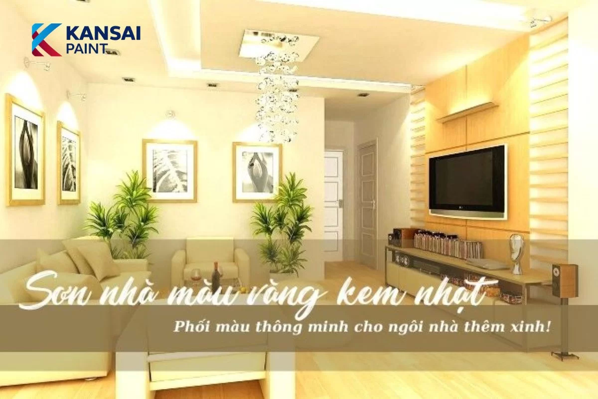 Phối Màu Sơn Nhà Màu Vàng Kem Nhạt Bắt Trend Thời Thượng