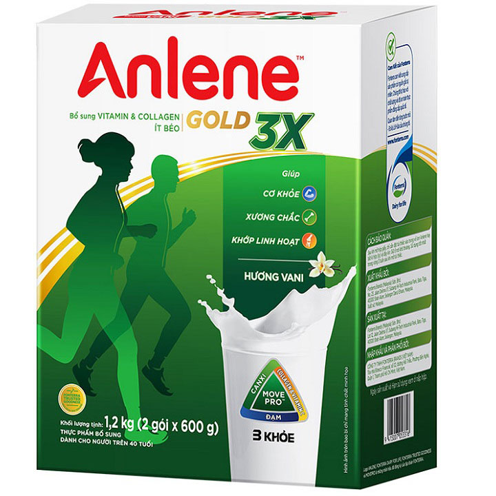 Sữa Anlene Gold 3X hương Vani hộp giấy 1.2kg- suachobeyeu.vn