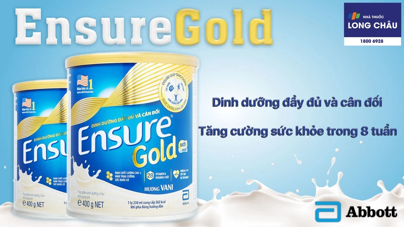 Sữa bột Ensure Gold Abbott hương vani bổ sung dinh dưỡng, vitamin, khoáng chất cho cơ thể (400g)