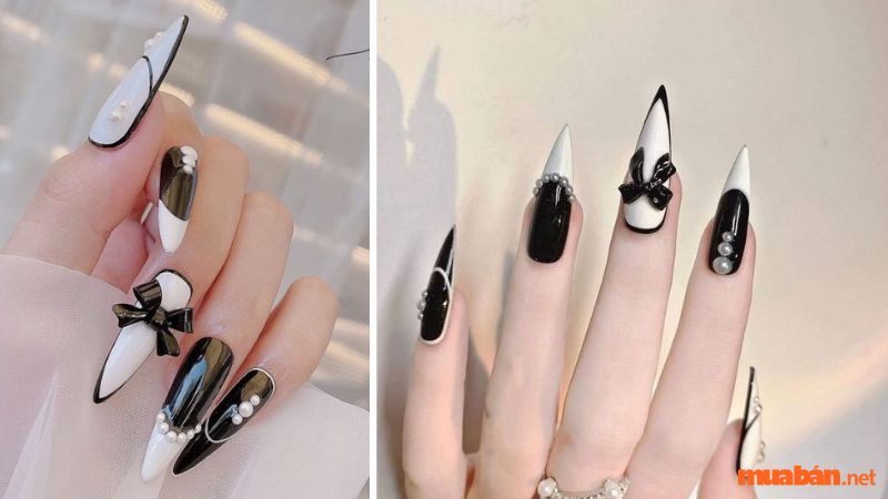 101+ Mẫu nail đen trắng sang trọng, dẫn đầu xu hướng hiện nay