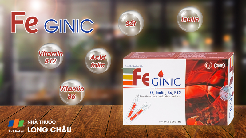 Dung dịch Feginic bổ sung sắt cho người thiếu máu do thiếu sắt (4 vỉ x 5 ống x 5ml)