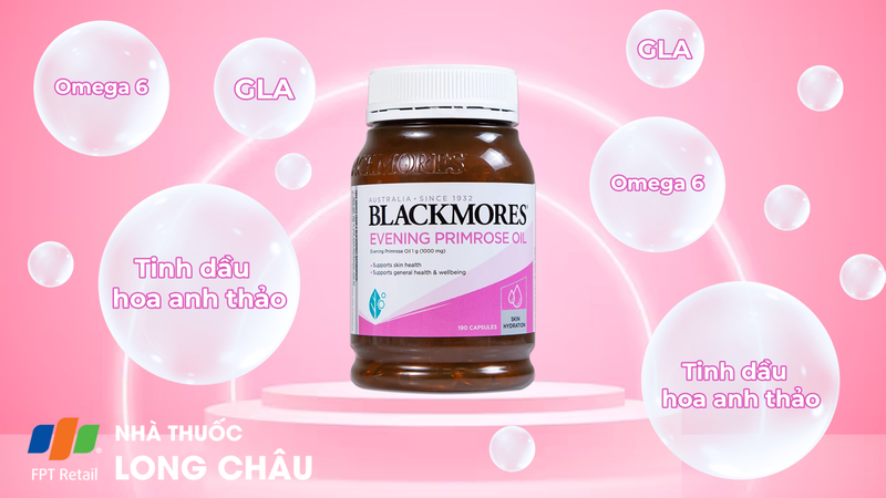 Viên uống Blackmores Evening Primrose Oil hỗ trợ làn da khỏe mạnh, dưỡng ẩm da (190 viên)