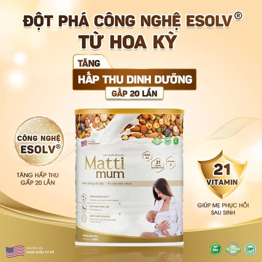 Sữa Hạt Matti Mum Dành Cho Mẹ Bầu Và Mẹ Sau Sinh Hỗ Trợ Lợi Sữa ( Date Mới) 650g