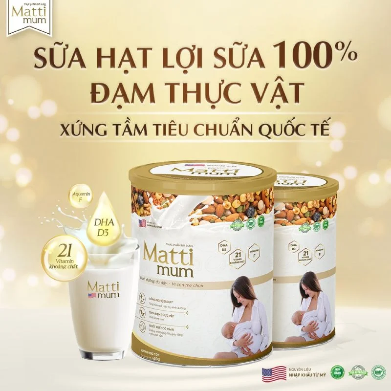 Sữa Hạt Matti Mum Dành Cho Mẹ Bầu Và Mẹ Sau Sinh Hỗ Trợ Lợi Sữa ( Date Mới) 650g