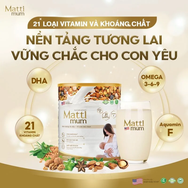 Sữa Hạt Matti Mum Dành Cho Mẹ Bầu Và Mẹ Sau Sinh Hỗ Trợ Lợi Sữa ( Date Mới) 650g