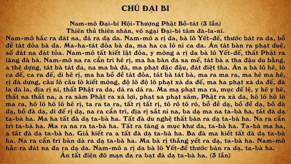 Nghe Chú Đại Bi có tác dụng gì