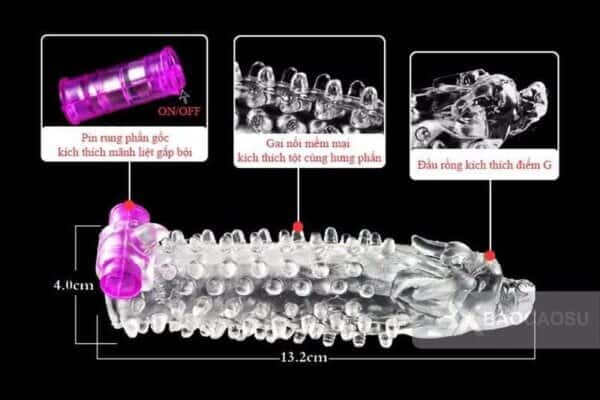 Bao Cao Su Đôn Dên Đầu Rồng Có rung - Siêu Phẩm Đưa Nàng Lên Đỉnh
