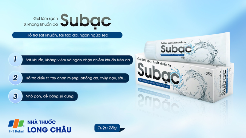 Gel làm sạch da và kháng khuẩn Subạc Spaphar tái tạo da, ngăn ngừa sẹo (25g)