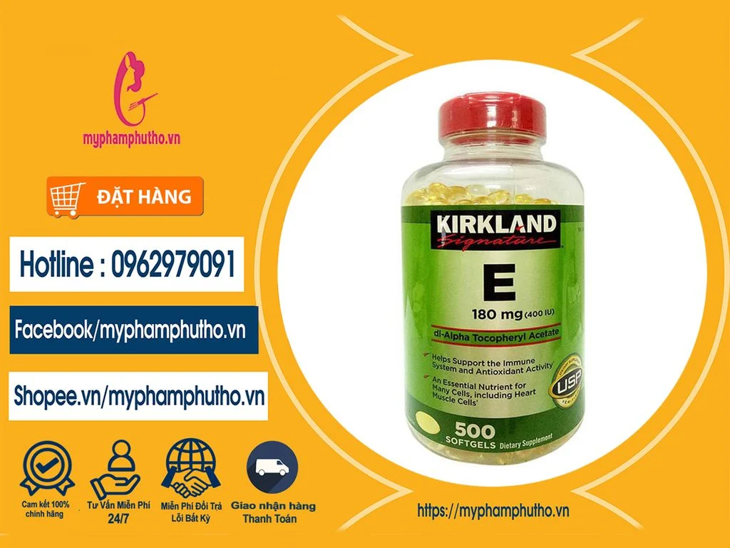 Viên uống Vitamin E Vàng 400 IU Kirkland Mỹ