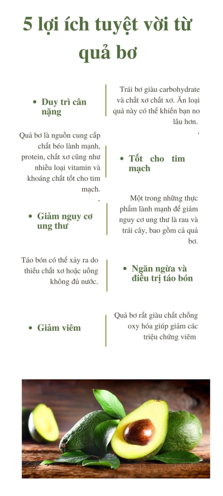 Lợi ích ấn tượng khi ăn 1/3 quả bơ mỗi ngày