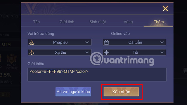 Cách viết chữ màu Liên Quân Mobile