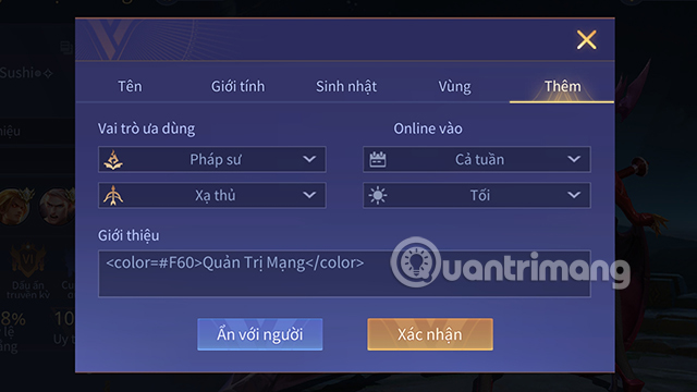 Cách viết chữ màu Liên Quân Mobile