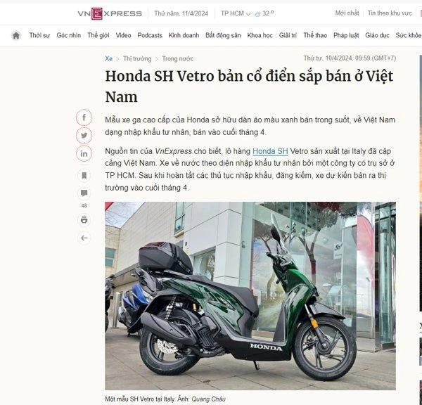 Honda SH Ý - SH Vetro Ý (2024 All New Limited)