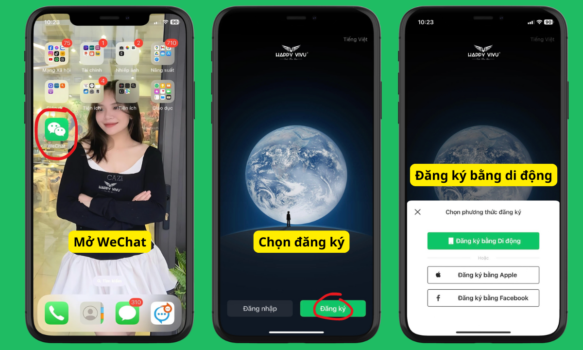 Hướng dẫn cài đặt và sử dụng ứng dụng Wechat