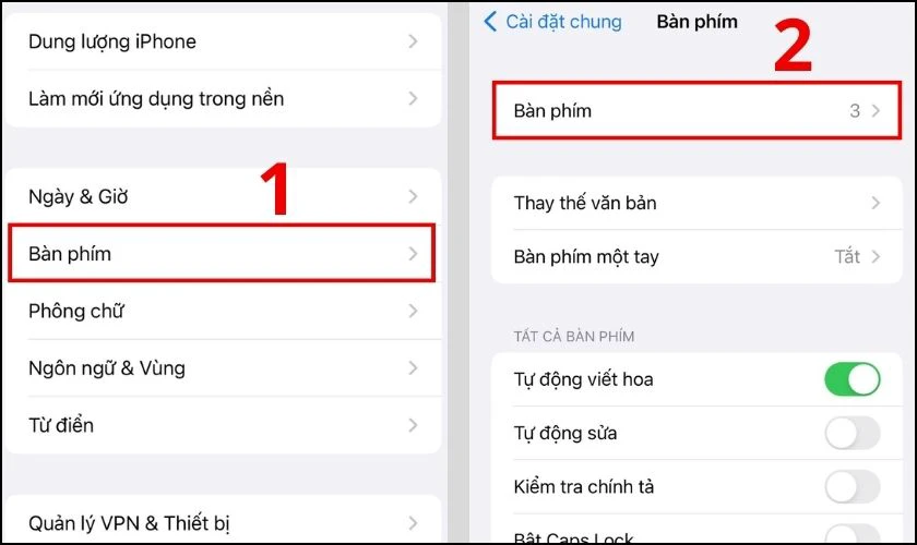 Cài đặt bàn phím iPhone tiếng Việt có số nhanh, đơn giản