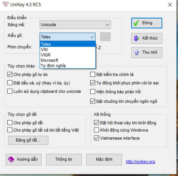 UniKey 4.6 RC2 Build 230919 Bộ gõ tiếng Việt trên Windows phổ biến nhất