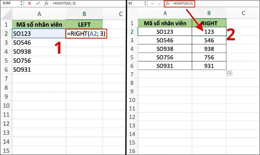 Tách chữ trong Excel với các hàm cơ bản cực dễ trong 5 giây