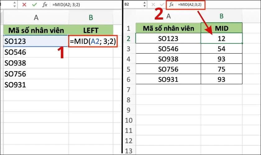 Tách chữ trong Excel với các hàm cơ bản cực dễ trong 5 giây