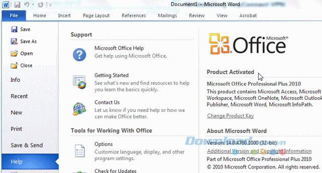 Microsoft Office 2010 14.0.4763.1000 Bộ ứng dụng văn phòng