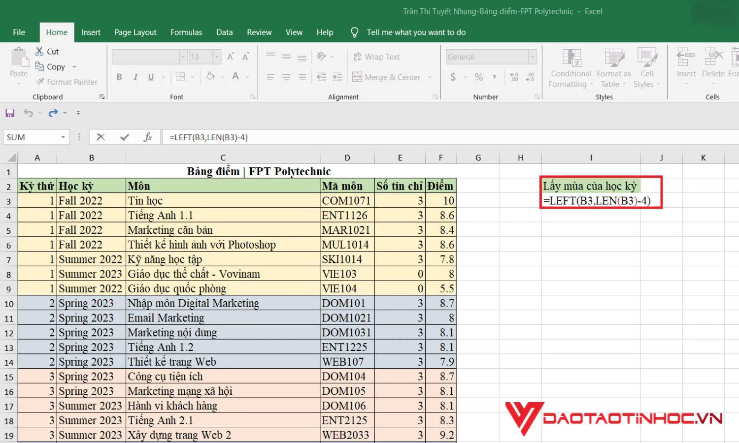 Các hàm lấy ký tự trong Excel cực dễ dàng mà bạn cần biết